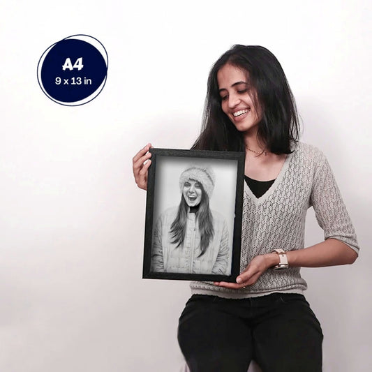 Realistic Handmade B&W Sketch  Portrait