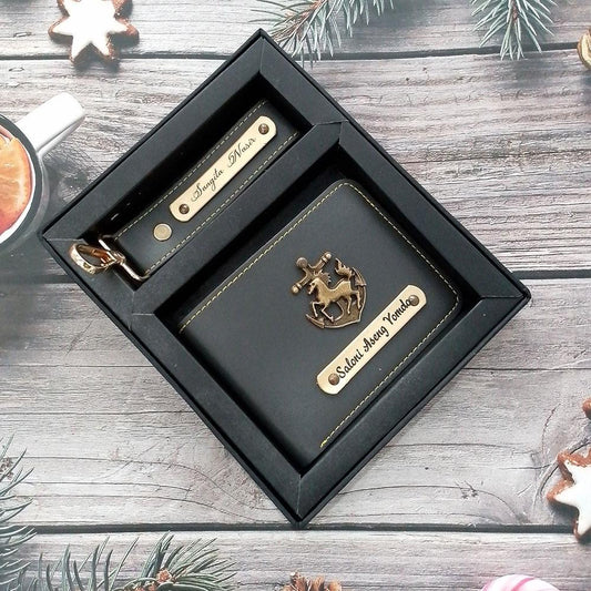 Personalized Men’s Wallet & Keychain Combo