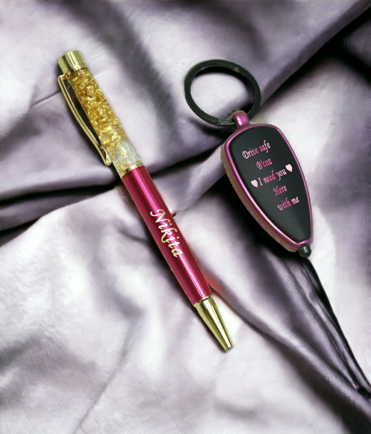Pen and Led Keychain Combo