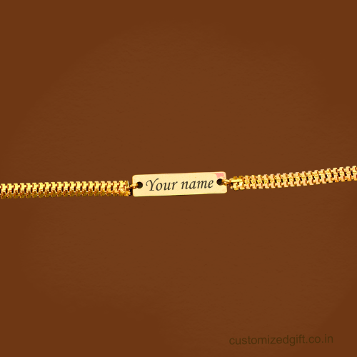 Personalized BoldLink Metal Bracelet Rakhi