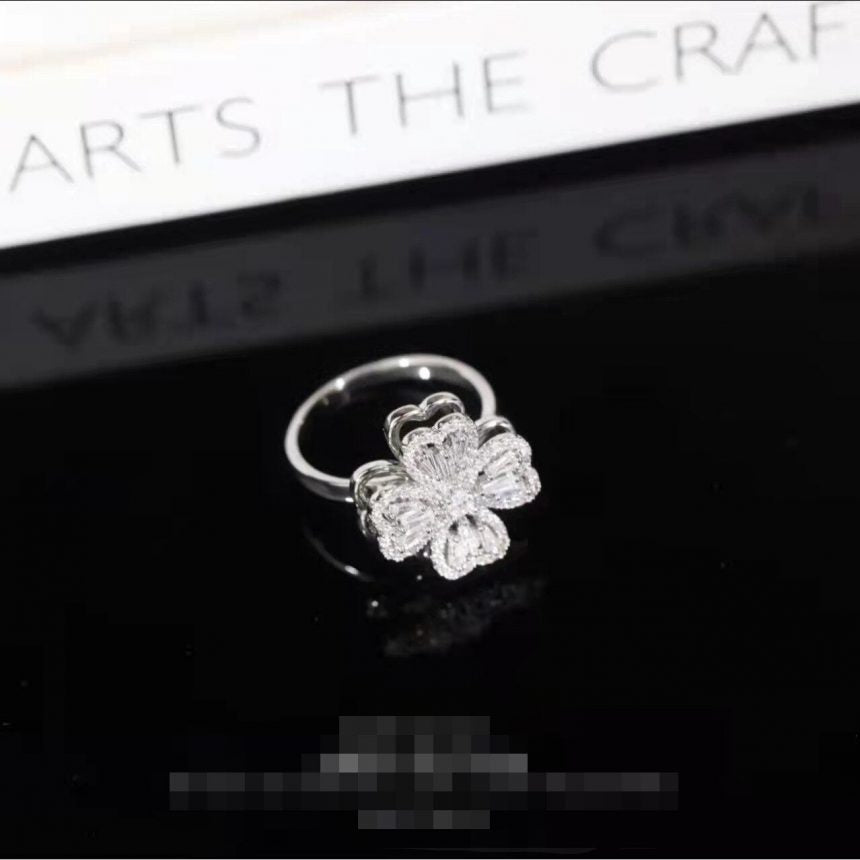 Floral Four Heart Rotating Ring