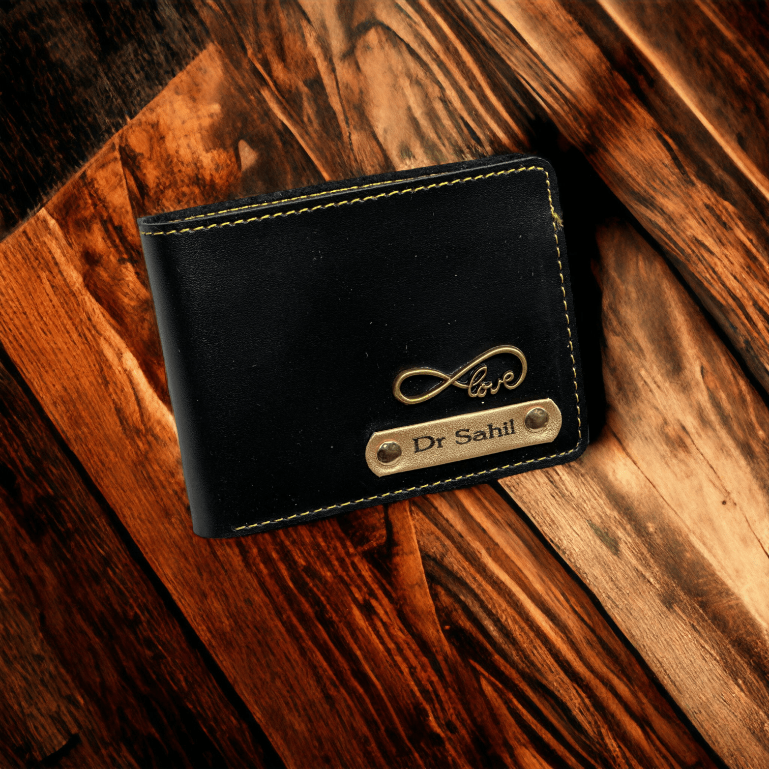 Customized Faux leather wallet Men's (Premium quality) Wallet With Name & Charm - Customized gift